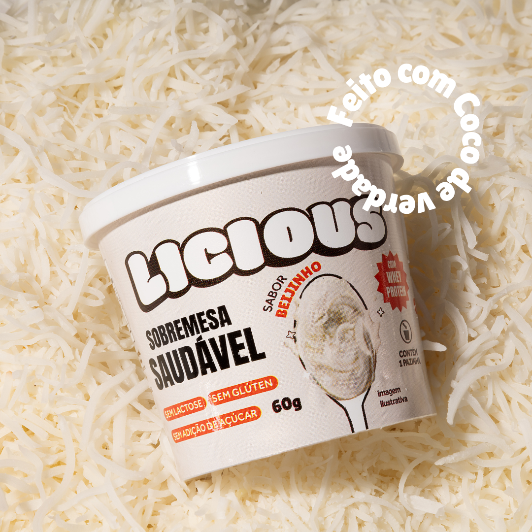 Kit 16 unidades: Sobremesa Saudável Licious® - Sabor Beijinho - 960g