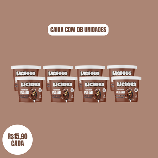 Kit 8 unidades: Sobremesa Saudável Licious® - Sabor Avelã Cream - 480g