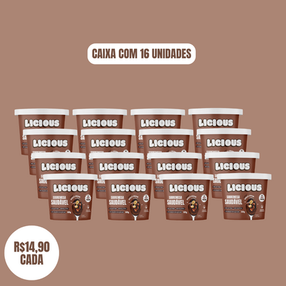 Kit 16 unidades: Sobremesa Saudável Licious® - Sabor Avelã Cream - 960g
