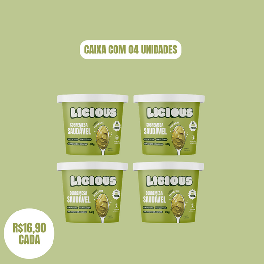 Kit 4 unidades: Sobremesa Saudável Licious® - Sabor Pistache - 240g