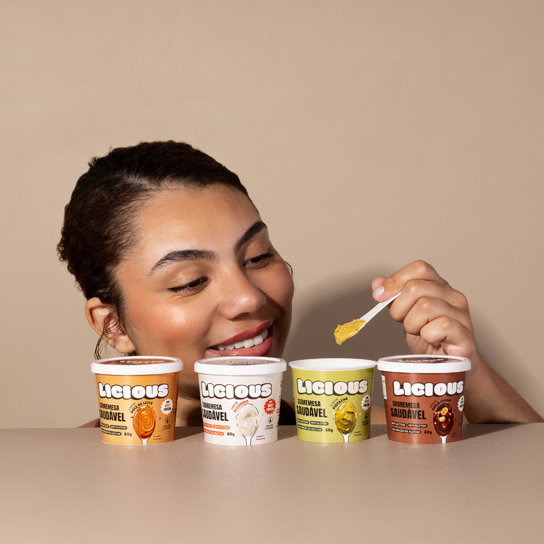 Kit 4 unidades: Sobremesa Saudável Licious® - Sabor Pistache - 240g